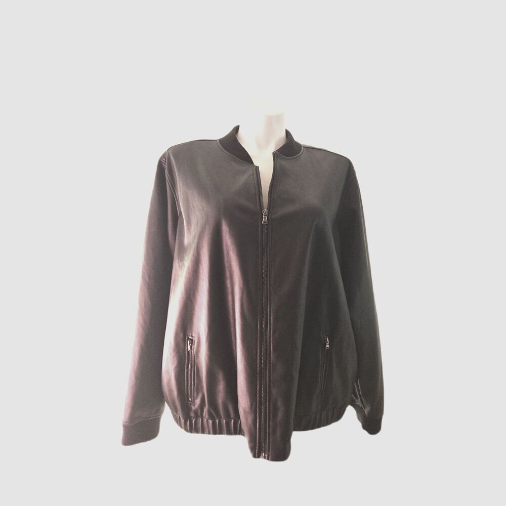 Bomber Jacket by ENVI Women Plus 4X Black Zipper Closure